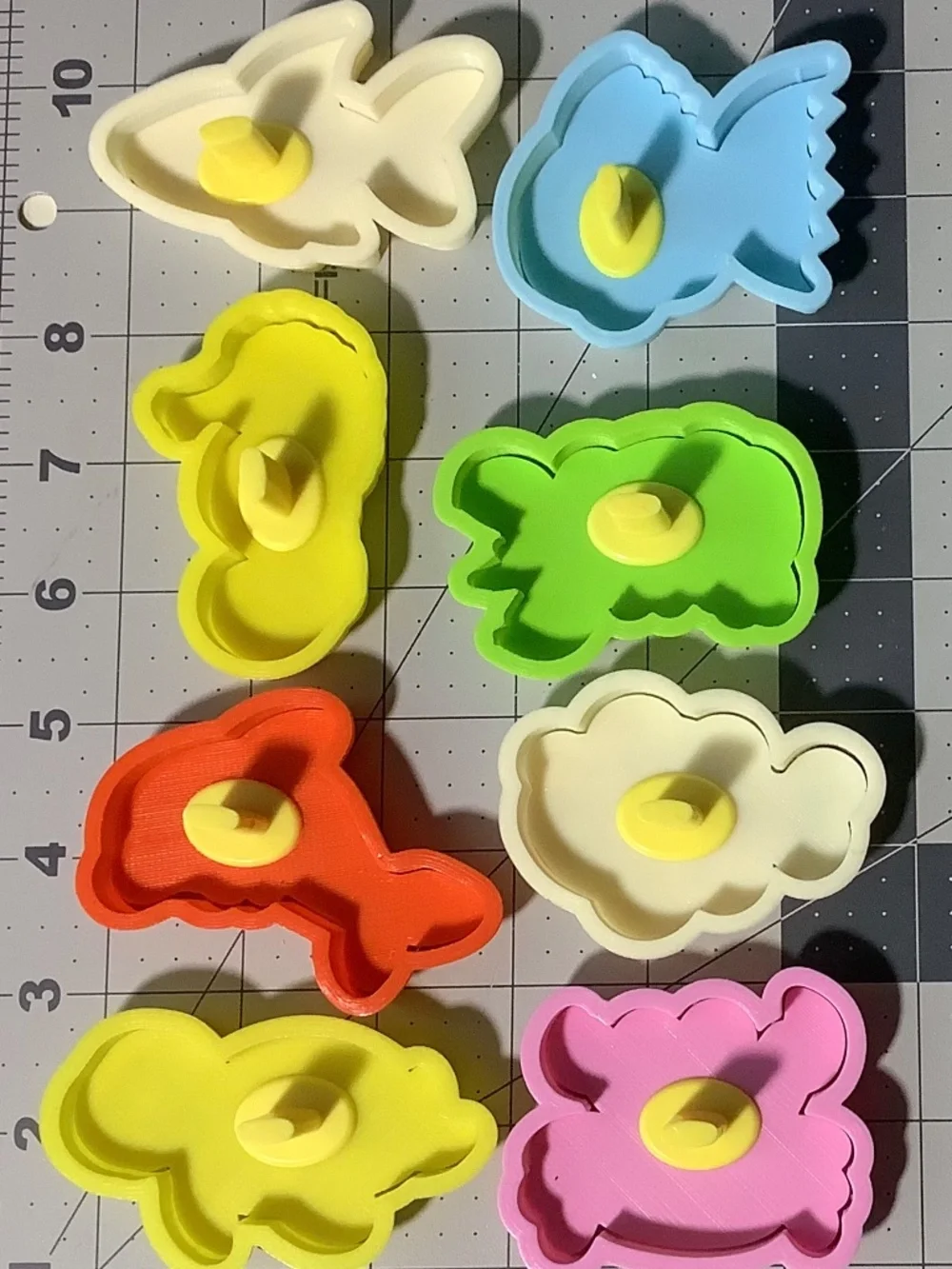 Set of 8 Ocean Animal 3D Printed Cookie Cutters & Embossers